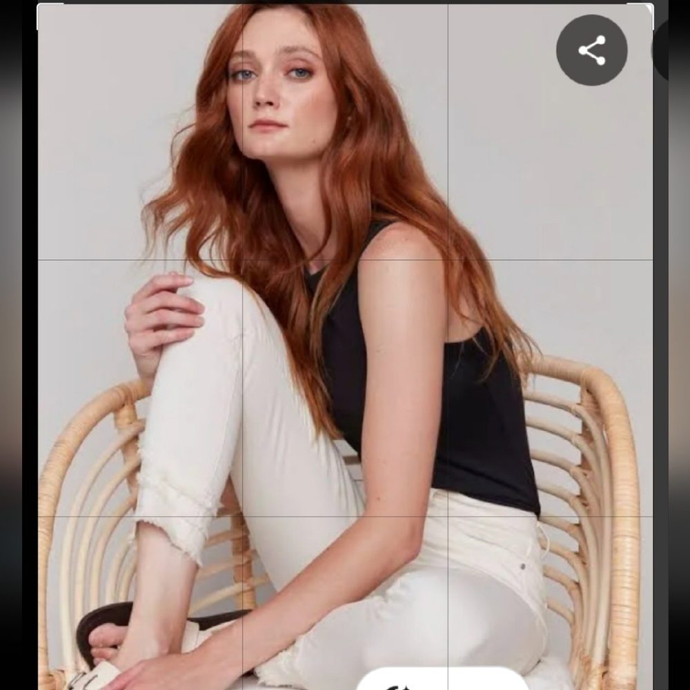 Charlie B.  Natural Ripped Hem Jean Ivory Sz 2 NWT
